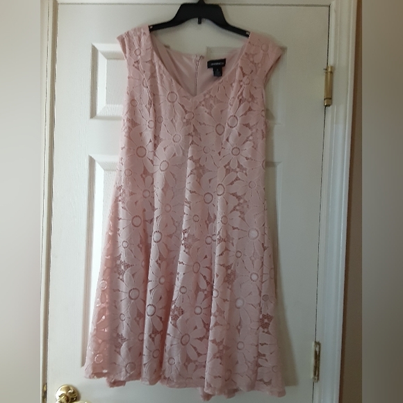Robe Style Skater Beige Avec Liseré Corail - Taille 8 - Marque Muse - Occasion Très Bon état